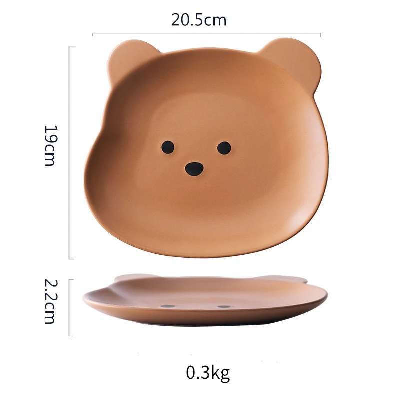 ADS Pet Bear Print Ceramic Plate Cat Bowl Plate 8inch - Image 3