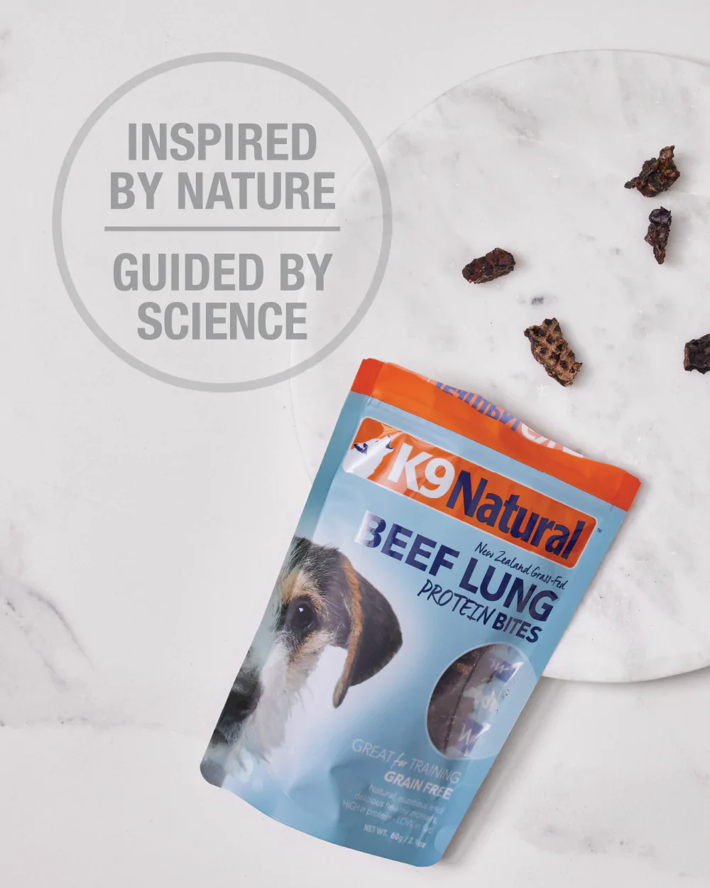 K9 Natural Air Dried Beef Lung Protein Bites Dog Treat 60G - Image 3