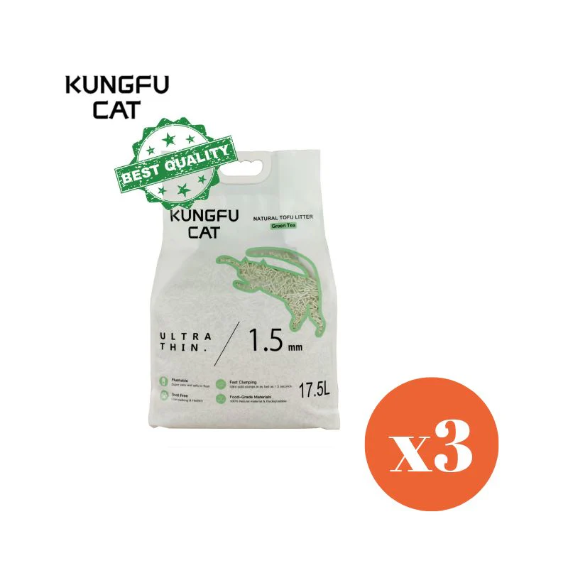 KUNGFU CAT Tofu Cat Litter Green Tea 17.5L - Image 6