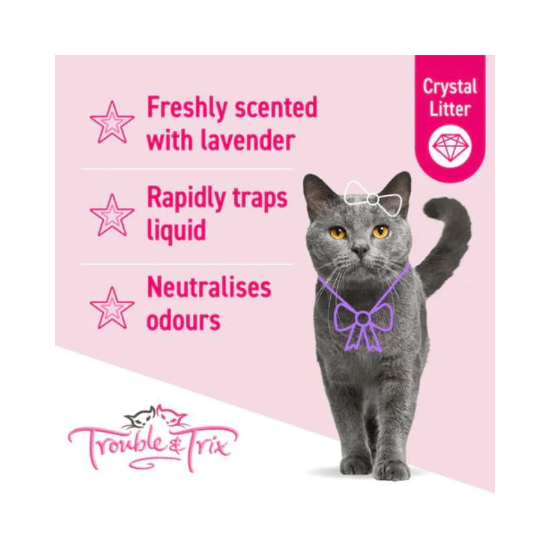 Trouble and Trix AntiBac Crystal Cat Litter Lavender - Image 4