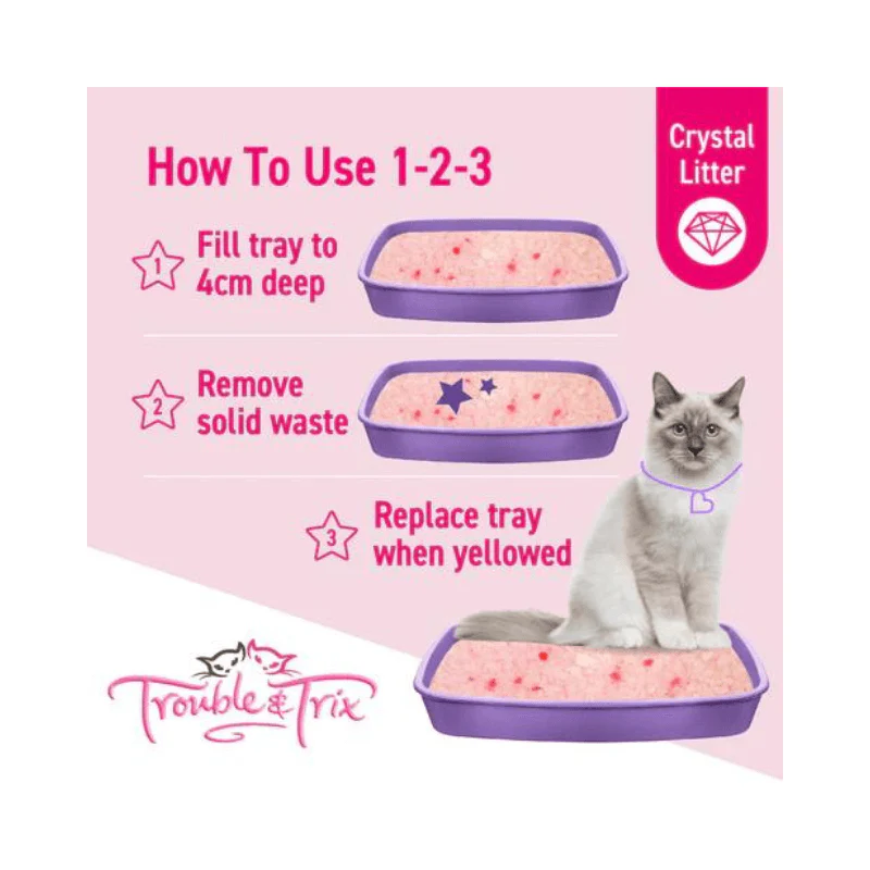 Trouble and Trix AntiBac Crystal Cat Litter Lavender - Image 7