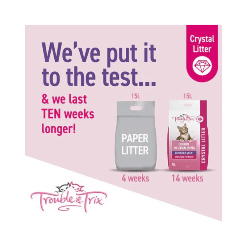 Trouble and Trix AntiBac Crystal Cat Litter Lavender - Image 9