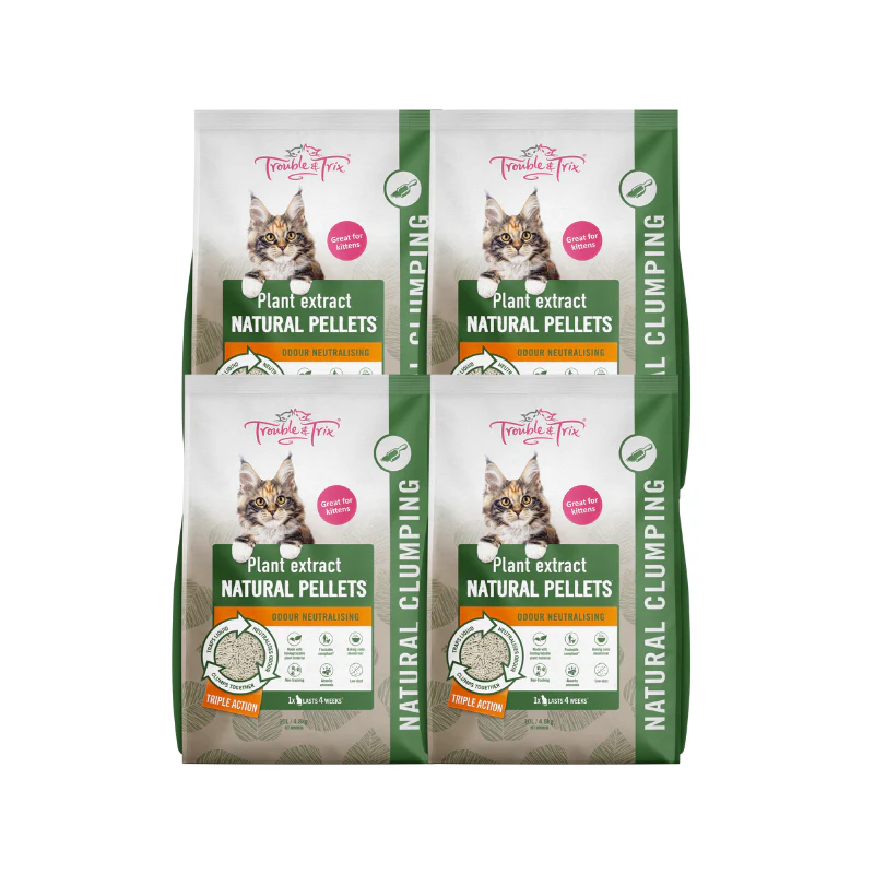Trouble and Trix Plant Natural Scent Extract Natural Pellet Cat Litter 10L - Image 3