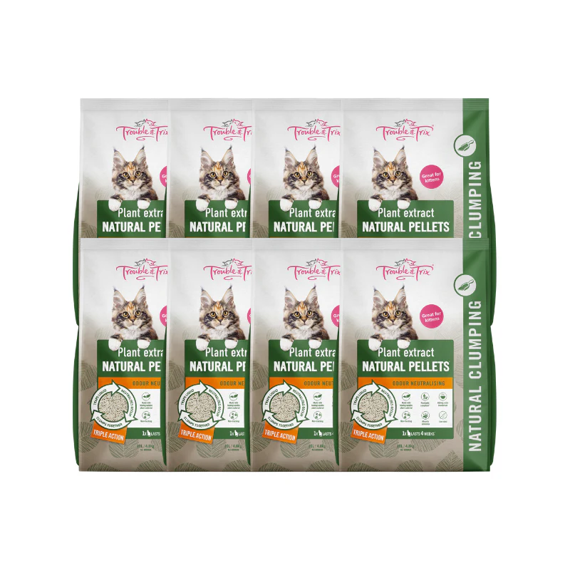 Trouble and Trix Plant Natural Scent Extract Natural Pellet Cat Litter 10L - Image 4