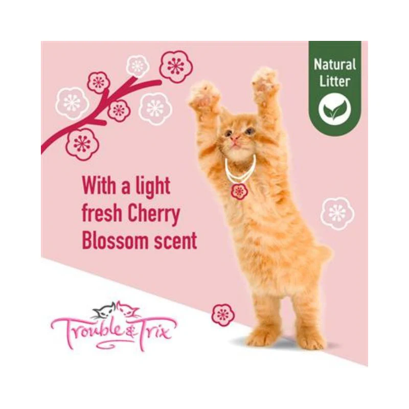 Trouble and Trix Natural Tofu Cherry Blossom Cat Litter 10L - Image 5