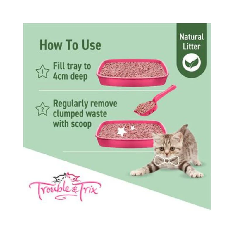 Trouble and Trix Natural Tofu Cherry Blossom Cat Litter 10L - Image 7