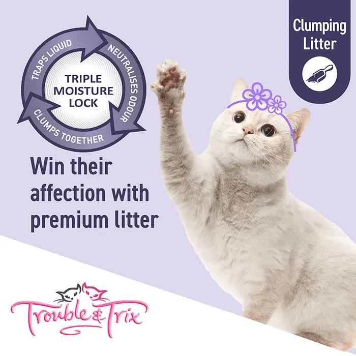 Trouble and Trix Baking Soda Clumping Cat Litter 15L - Image 3